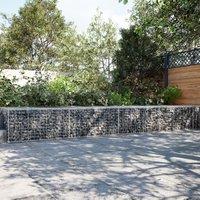 Berkfield Home Gabion Basket with Cover 400x100x50 cm Galvanised Iron in Silver | Size: 400 x 100 x 50 cm