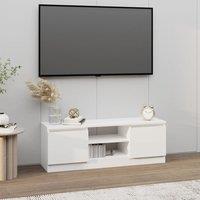 Berkfield Home TV Cabinet with Door White 102x30x36 cm | Size: 102 x 30 x 36 cm