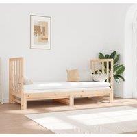 Berkfield Home Pull-out Day Bed 2x(90x190) cm Solid Wood Pine in Brown