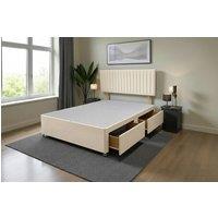Knight Sleep Emily Divan Bed Base 2 Drawers & Headboard in Cream | Size: Small Double