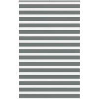 Berkfield Home Zebra Blind Dark Grey 145x230 cm Fabric Width 140.9 cm Polyester