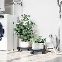 Berkfield Home Plant Trolleys with Wheels 2 pcs Grey Diameter 34 cm 35 kg