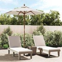 Berkfield Home Garden Parasol with Wooden Pole Sand 196x231 cm in White