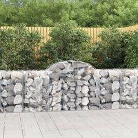 Berkfield Home Arched Gabion Baskets 13 pcs 200x50x80/100 cm Galvanised Iron in Silver