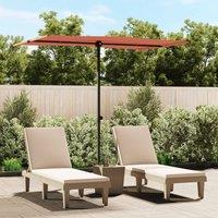 Berkfield Home Outdoor Parasol with Aluminium Pole 2x1.5 m Terracotta in Brown