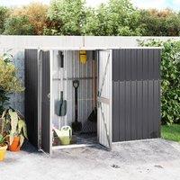 Berkfield Home Garden Tool Shed Anthracite 225x89x161 cm Galvanised Steel in Black | Size: 225 x 89 x 161 cm