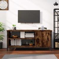 Berkfield Home TV Cabinet Smoked Oak 100x40x45 cm Engineered Wood in Brown | Size: 100 x 40 x 45 cm