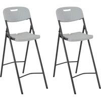 Berkfield Home Folding Bar Chairs 2 pcs HDPE & Steel White