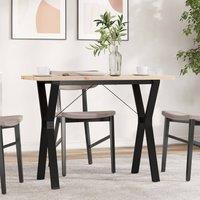 Berkfield Home Dining Table Y-Frame 100x50x75.5 cm Solid Wood Pine & Steel in Brown