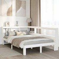 Berkfield Home Bookcase Bed without Mattress White 120x200 cm Solid Wood Pine | Size: Small Double