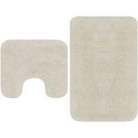 Berkfield Home Bathroom Mat Set 2 Pieces Fabric White