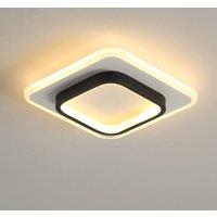 Pheashine Black White Square LED Ceiling Light, 24W 3000K Warm Light, 24cm
