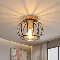 Pheashine Vintage & Black Cage Ceiling Light 19x16cm E27, Bulb Not Included | Size: 19x16 cm