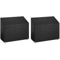 Berkfield Home Garden Bench Covers 2 pcs 8 Eyelets 160x70x70/88 cm Polyethylene in Black