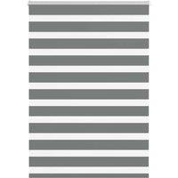 Berkfield Home Zebra Blind Dark Grey 115x100 cm Fabric Width 110.9 cm Polyester