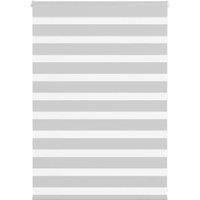 Berkfield Home Zebra Blind Light Grey 100x100 cm Fabric Width 95.9 cm Polyester