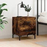Berkfield Home Bedside Cabinet Smoked Oak 40x35x47.5 cm Engineered Wood in Brown