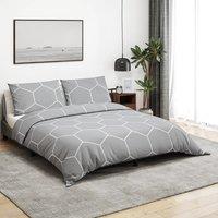 Berkfield Home Duvet Cover Set Grey 140x200 cm Cotton