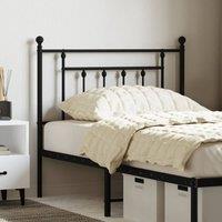 Berkfield Home Metal Headboard Black 90 cm