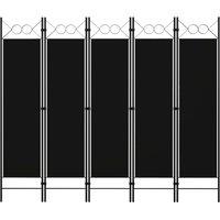 Berkfield Home 5-Panel Room Divider Black 200x180 cm