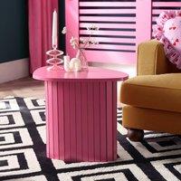 OHS Madison Ribbed Side Table Corner Bedroom Living Room Office Bedside in Bright Pink