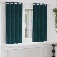 Berkfield Home Blackout Curtains with Eyelets 2 pcs Dark Green Velvet
