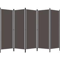 Berkfield Home 5-Panel Room Divider Anthracite 250x180 cm in Dark Grey
