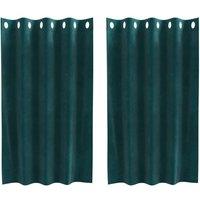 Berkfield Home Blackout Curtains with Eyelets 2 pcs Dark Green Velvet