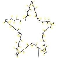 Berkfield Home Christmas Lights Star Silhouette 80 LEDs Warm White in Black
