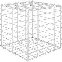 Berkfield Home Cube Gabion Raised Bed Steel Wire 40x40x40 cm in Silver | Size: 40 x 40 x 40 cm
