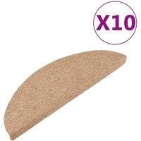 Berkfield Home Stair Mats Self-adhesive 10 pcs Beige 56x17x3 cm | Size: Medium