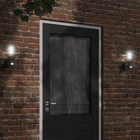 Berkfield Home Outdoor Wall Light with Sensor Black Stainless Steel