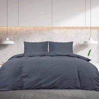 Berkfield Home Elegant Duvet Cover Set Anthracite 155x220 cm Light-weight Microfiber in Dark Grey