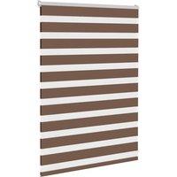 Berkfield Home Elegant Zebra Blind Brown 110x100 cm Fabric Width 105.9 cm Polyester