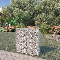 Berkfield Home Gabion Wall with Covers Galvanised Steel 80x20x100 cm in Silver | Size: 80 x 20 x 100 cm