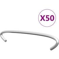 Berkfield Home Gabion Hooks 50 pcs Galvanised Steel 10 cm in Silver