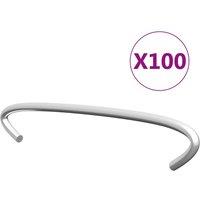 Berkfield Home Gabion Hooks 100 pcs Galvanised Steel 10 cm in Silver