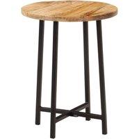 Berkfield Home Coffee Table 35x35x45 cm Solid Wood Mango & Iron in Brown | Size: 35 x 35 x 45 cm