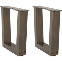 Berkfield Home Dining Table Legs V-Shape 2 pcs Natural Steel 30x(30-31.3) cm Steel in Brown