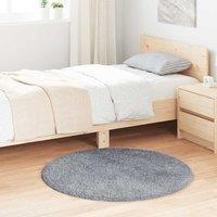 Berkfield Home Shaggy Rug High Pile NAVARRA Silver Grey 100x100 cm Polyester | Size: Medium
