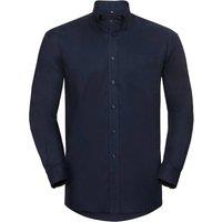 Russell Men's Collection Long Sleeve Easy Care Oxford Shirt in Navy | Size: 18 inches