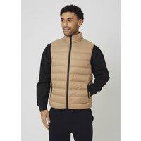 Brave Soul Men's Quilted Padded Gilet in Stone | Size: Small