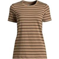Lands' End Women's Supima Short Sleeve Crew Neck T-shirt in Beige | Size: 10-12