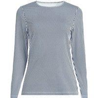 Lands' End Women's Plus Long Sleeve Crew Neck SunShade UPF50 Quick Dry Garden Tee in Blue | Size: 24-26