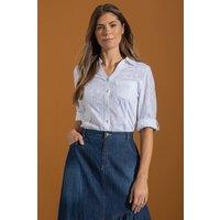 Klass. Women's Fitted Cotton Shirt in White | Size: 20