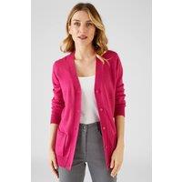 Damart Women's Soft & Warm Essential V-Neck Cardigan in Fuchsia | Size: 28