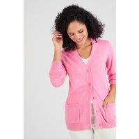 Damart Women's Soft & Warm Essential V-Neck Cardigan in Pink | Size: 8