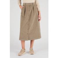 Damart Women's Corduroy Button-Front Midi Skirt in Stone | Size: 20R