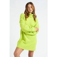 Urban Bliss Women's Roll Neck Mini Dress in Bright Green | Size: Small
