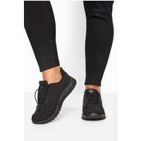 Yours Women's Wide & Extra Wide Fit Embellished Drawcord Trainers in Black | Size: 6E